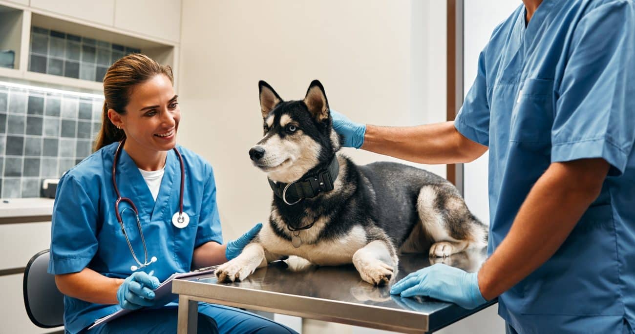 Animals for examination and treatment in the veterinary clinic